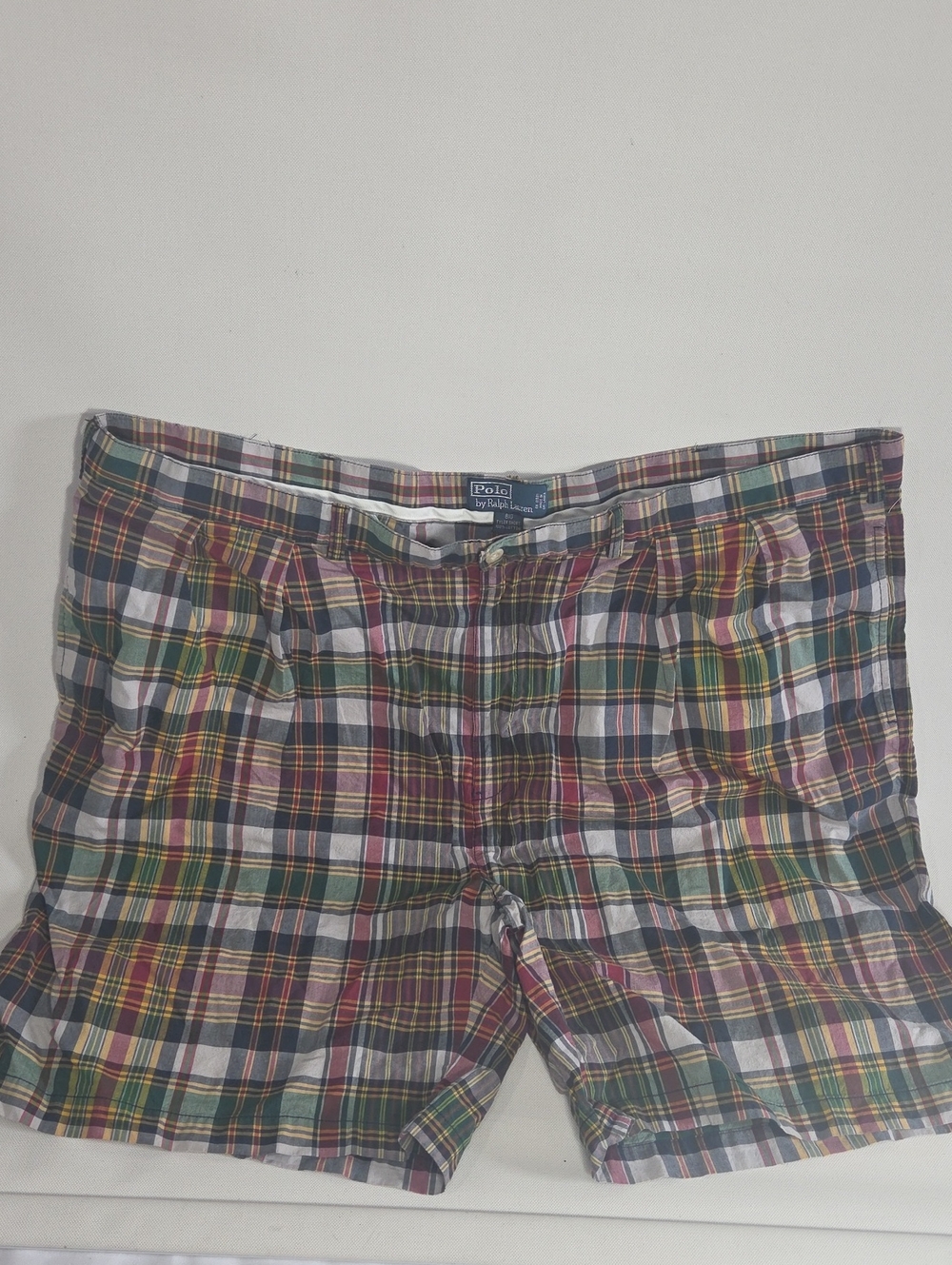 Polo Ralph Lauren Men’s Multicolor Plaid Madras Shorts Flat Front